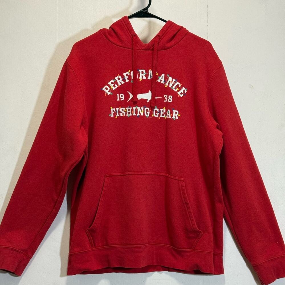 Columbia Fishing Gear Red Holiday Hoodie Men's Sz M